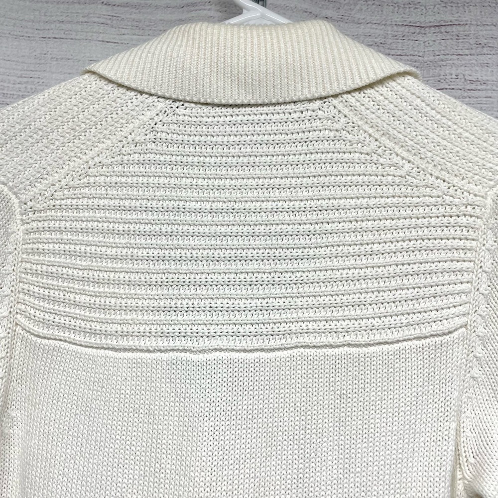 Express white button front shirt dress style Long line sweater cardigan size S - Picture 8 of 11